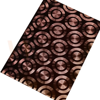 calidad  Rose Gold Decorative Stainless Steel Sheet Metal PVD Color CD Polishing 3D Laser Cold Rolled fábrica
