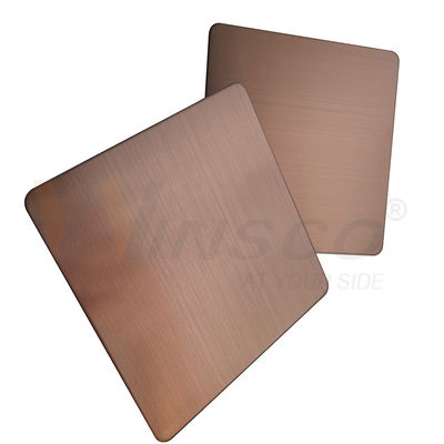 calidad  GB 201 304 316 Hairline Stainless Steel Sheet Brown PVD Color Accept Customized fábrica