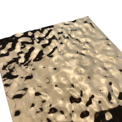 SS 201 hoja de acero de 304 316 Rose Gold Embossed Ripple Stainless