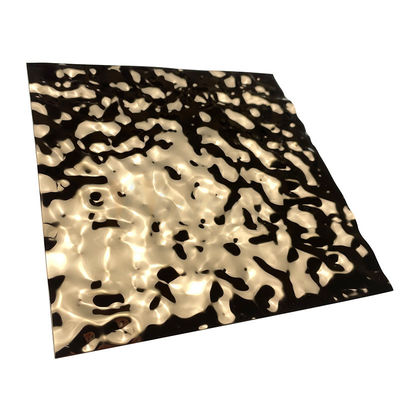 SS 201 hoja de acero de 304 316 Rose Gold Embossed Ripple Stainless