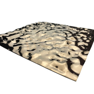 SS 201 hoja de acero de 304 316 Rose Gold Embossed Ripple Stainless
