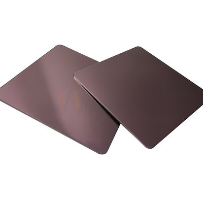 AISI Rose Gold 5x10 laminó 201 la chapa inoxidable del espejo de la placa de acero 8k
