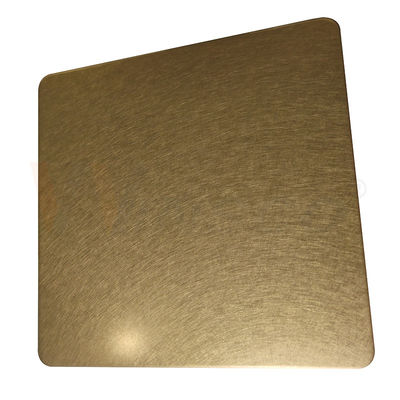 hoja de acero inoxidable decorativa Champagne Gold Vibration Finish de 1219m m 201 304 316