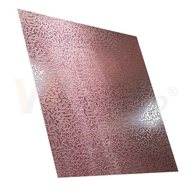 la hoja de acero inoxidable decorativa Rose Red Stone Pattern Etched de 1500mmx300m m acabó