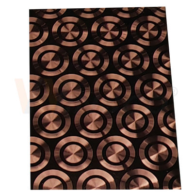 El CD del color de la chapa PVD de Rose Gold Decorative Stainless Steel que pulía el laser 3D laminó