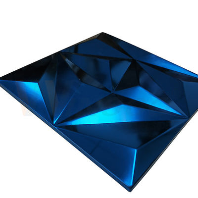 Hoja de acero inoxidable grabada en relieve Rhombus grande Sapphire Blue Color Grade 201 304 316