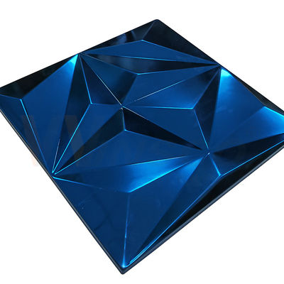 Hoja de acero inoxidable grabada en relieve Rhombus grande Sapphire Blue Color Grade 201 304 316