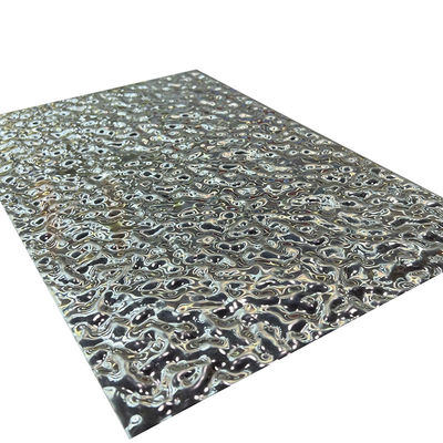 espejo 5x10 hoja de acero inoxidable grabada en relieve superficial de la ondulación del agua del pequeño 8K