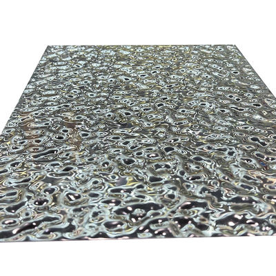 espejo 5x10 hoja de acero inoxidable grabada en relieve superficial de la ondulación del agua del pequeño 8K
