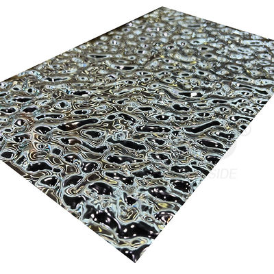 Hoja de acero inoxidable embozada de onda de agua
