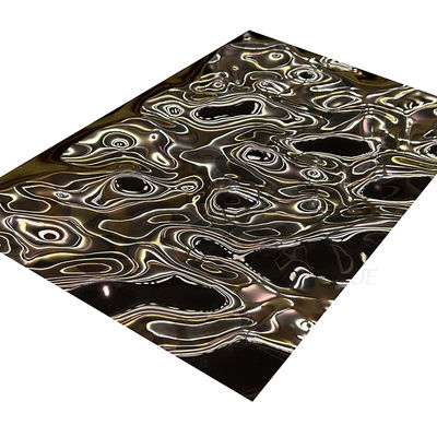 Hoja de acero inoxidable en relieve de oro rosa