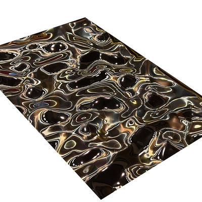 Hoja de acero inoxidable en relieve de oro rosa