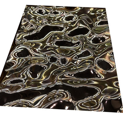 Hoja de acero inoxidable en relieve de oro rosa