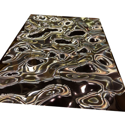 Hoja de acero inoxidable en relieve de oro rosa