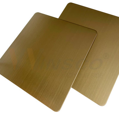 Hoja de acero inoxidable cepillada los 5x10ft AISI 201 de la rayita 304 316 Champagne Gold