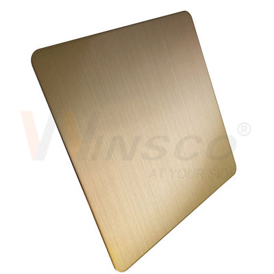 Hoja de acero inoxidable cepillada los 5x10ft AISI 201 de la rayita 304 316 Champagne Gold