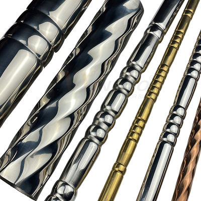 Los Ss roscaron formas de acero inoxidables decorativas Inox 201 del tubo del tubo de 0.3m m las diversas el modelo 304 316 grabado en relieve