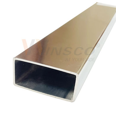 Decorativo TUBO BRILLANTE RECTANGULAR PULIÓ 600 C-304 X tubo plano de acero inoxidable de Inox de 6 METROS