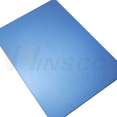 1000mmx2000mm Hoja de satén de acero inoxidable Decorativa zafiro azul mate 0,4-3,0mm espesor línea de cabello