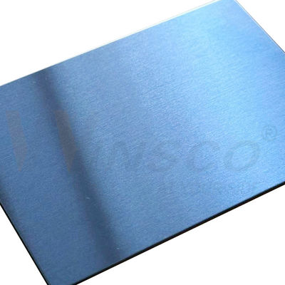 SS 316 316L 4ftx8ft Inox Placa de satén línea de cabello 1220mmx2440mm Acero inoxidable No.4 Hoja de color azul