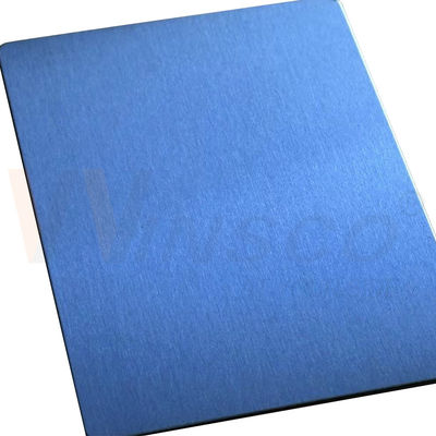 No. 4 cepillado color azul inoxidable línea de cabello chapa de acero inoxidable SUS 304 304L placa decorativa de metal