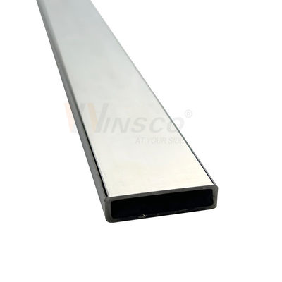 TP 201 304 316 tubo plano de acero inoxidable 0,4 mm-2,0 mm espesor tubo rectangular de acero inoxidable 30 mmx10 mm