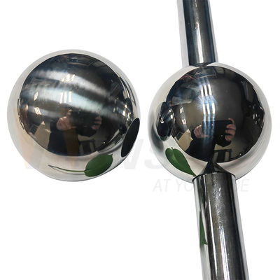 AISI 201 304 SS Accesorios de decoración de mangueras de acero inoxidable de 51 mm 60 mm de diámetro Bola hueca para tuberías redondas de 19 mm