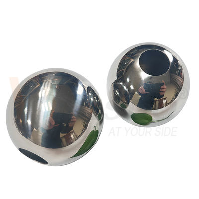 AISI 201 304 SS Accesorios de decoración de mangueras de acero inoxidable de 51 mm 60 mm de diámetro Bola hueca para tuberías redondas de 19 mm