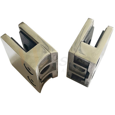 SS 304 316 Satin Mirror Flat Round Bottom Handrail Fittings 45mmx45mmx25mm Cuadrado de acero inoxidable Clamp de vidrio