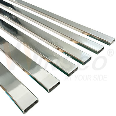 SUS 304 8K Superficie de espejo PVD Color tubo rectangular Inox 30mmx10mm Tamaño 1,2mm 1,5mm espesor tubo de baño de acero inoxidable