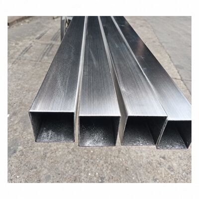 Tubo cuadrado de acero inoxidable satinado cepillado de 50x50 mm ASTM A554 en grados 201, 304, 316