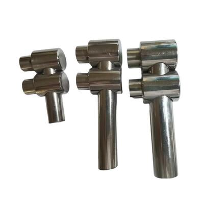 Soporte de barra transversal de acero inoxidable 304 316 para tubos de barandilla redondos, agujero ciego y agujero pasante
