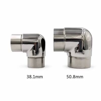 SS201, SS304 y SS316 de acero inoxidable 90° Codo corto de manivela para tubos redondos de 25,4 ∼ 50,8 mm