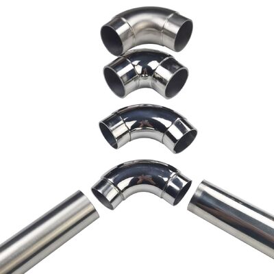 Conector de tubo para pasamanos de codo de acero inoxidable de grado 201/304/316 con acabado superficial personalizado en tamaños métricos y en pulgadas