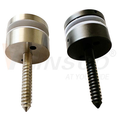 Línea de cabello Negro satinado M10 tornillo publicitario AISI 304 316 de acero inoxidable Pin de protección de vidrio adaptador adecuado para 8mm-12mm 24mm