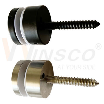 Línea de cabello Negro satinado M10 tornillo publicitario AISI 304 316 de acero inoxidable Pin de protección de vidrio adaptador adecuado para 8mm-12mm 24mm