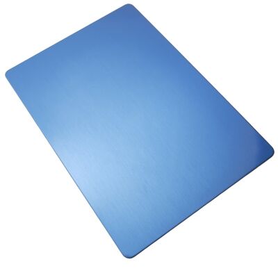 Lámina de acero inoxidable SS201 laminada en frío PVD azul hairline No.4 1220×2440mm 4x8ft Placa decorativa de Inox