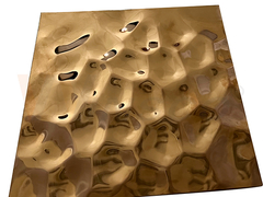 Hoja en relieve de colmena grande de bronce amarillo espejo SS