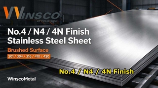 Acabado No.4 de las hojas de acero inoxidable del metal de Winsco | N4 4N Hoja Cepillada 201 304 316 410 430