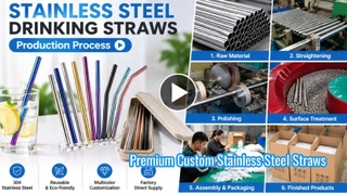 Pajitas de acero inoxidable 304 | Fábrica de pajitas metálicas reutilizables y proceso de producción